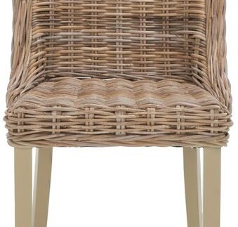 Caprice Wicker Dining Chair With Leather Handle (Set of 2)